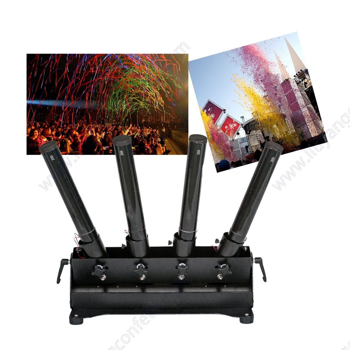 DMX Four shots Electric Cannon shooter Launcher Co2 Fabriquer Des Confettis Blower Cofetti Paper Confetti Machine for stage dj