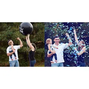 it's a boy 36inch Custom Giant Black Gender Reveal blue color holi powder balloon For Baby Shower Party Decoration