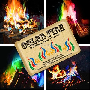 Custom Logo OEM Factory Wholesale Colored Fire 10g 15g 25g 30g Magic Fire Colorful Flames Powder Mystical Fire