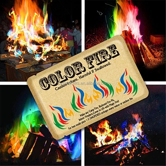 Custom Logo OEM Factory Wholesale Colored Fire 10g 15g 25g 30g Magic Fire Colorful Flames Powder Mystical Fire