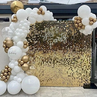 Air Activate 3D Shiny Shimmer Square Sequin Wall Panel Board for Wedding Events Festivals Advertising Backdrop Signs Decoration
