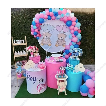 High quality thickening Metal White Plinth Cylinder Stand Dessert Table For Birthday Wedding Party Plinth Cover