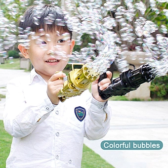 Hole Automatic 69 Water Machine Toy Kids Gatling Soap Wholesale Electric Rocket Boom 2022 Hot Sale Children Burbujas Bubble Gun
