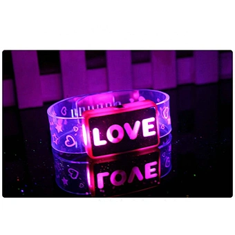 Love New Year Love Happy Word Flashing Wristband LED Bracelet Bangle Kids Light Toy Gift Birthday Glow Party Concert Christmas