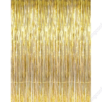 Metallic Curtain 1m X 2m Foil Photo Baby Shower Decorations Fringe Gold Tinsel Backdrop For Wedding Birthday Party Door Window