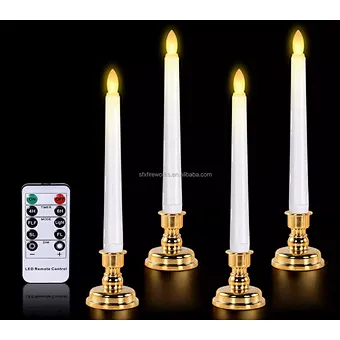 Simulation candleRealistic Plastic Flameless LED Taper Candles with Yellow Flickering Light Battery Operated With Remote Candles