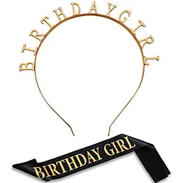 Girl Tiara Headband Headpiece Party Hair Accessories Satin Sash Decorations Supplies Crown Happy Favor Gift Birthday