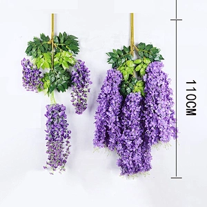 12Pcs Wisteria False Silk Wreath Arch Wedding DIY Family Garden Office Party Decoration Pendant Wall Decoration
