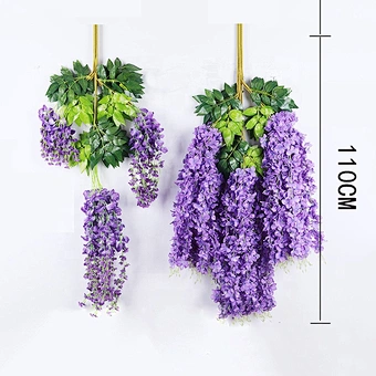 12Pcs Wisteria False Silk Wreath Arch Wedding DIY Family Garden Office Party Decoration Pendant Wall Decoration