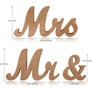 Table Prop Wooden Alphabet Letter Large Sign Miss Anniversary Party Valentine's Day Decor Creative Mr & Mrs Wedding Decoration
