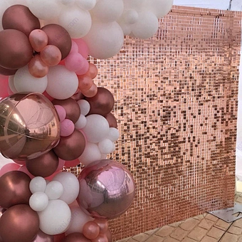 Premium Navy Blue Silver Decoration Black Wall Package Wedding Birthday Party Events Backdrop Sequin Panel Gold Shimmer Wall