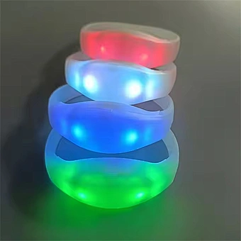 Event Festival Party Flash Up Concert Sound Activated Remote Silicone Light Led Bracelet Custom Logo Dmx Control Led Wristband