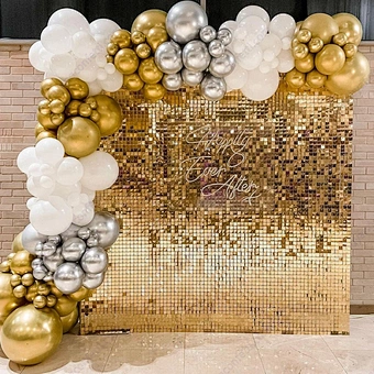 Shimmer Panels Premium Gold Black 2022 Hot Sale 4d Sequin Shimmering Wind Flapping Wall Panel Backdrop For Wedding Decoration