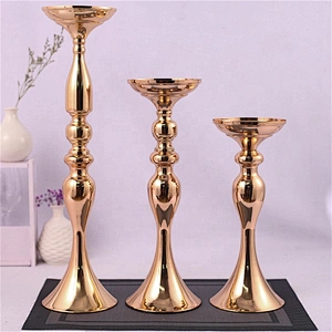 Metal Candle Holders Flowers Vase Candlestick Centerpieces Road Lead Candelabra Centerpieces Wedding props Christmas decoration