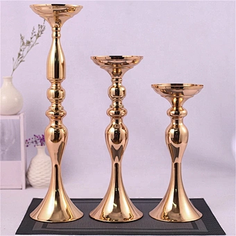 Metal Candle Holders Flowers Vase Candlestick Centerpieces Road Lead Candelabra Centerpieces Wedding props Christmas decoration