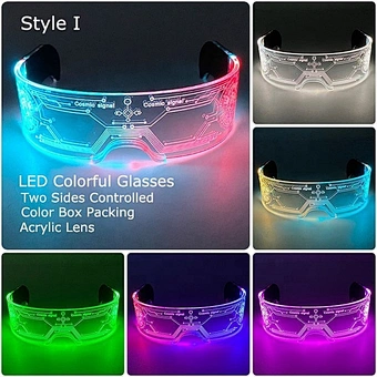 Music Bar Ktv Neon Party Festival Performance Prop Dance Light Up Sunglasses Night Club Colorful Luminous Led Glasses