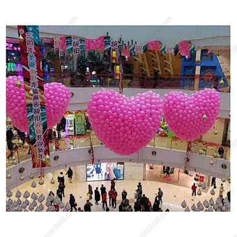 BLN Balloon heart shape Drop Fly Nets 13inch Latex Balloon net Wedding Birthday Celebration Party Decoration