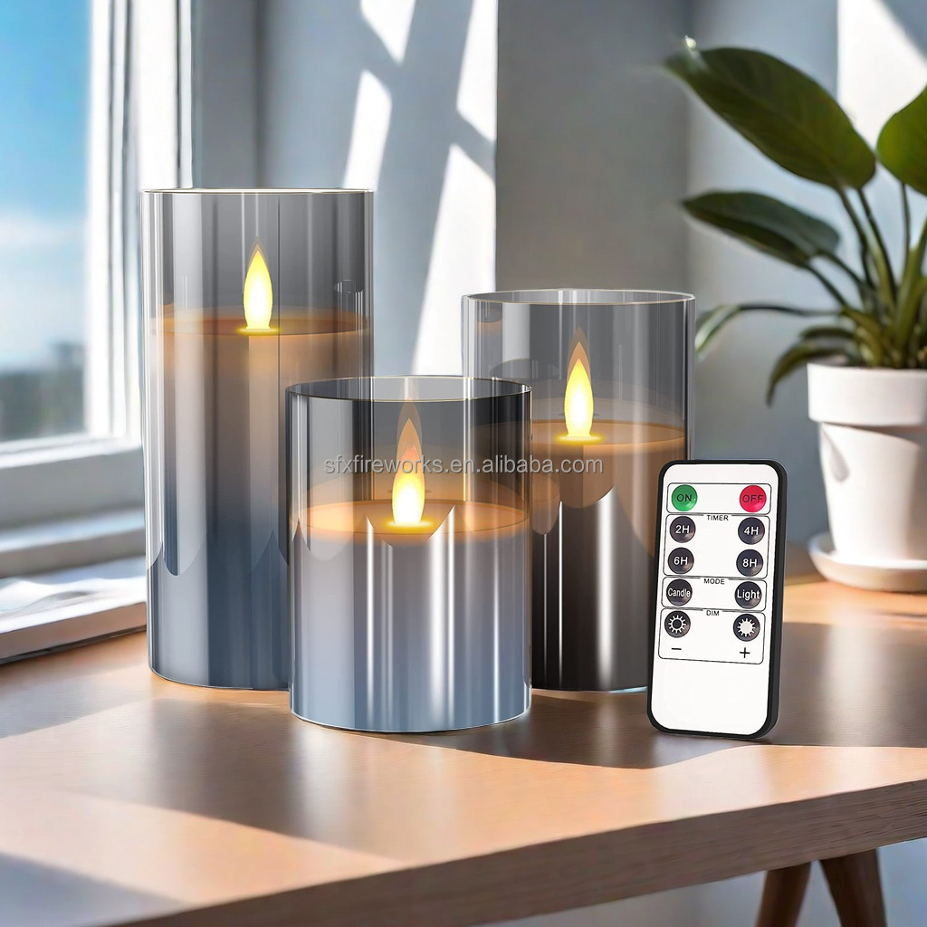 China Wholesale Flameless Light Remote Control Sales Changing Home Decoration Paraffin Wax Glass Customized Led Candles