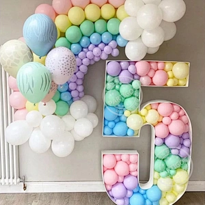 Colour White Stand Frame 73cm Blank Giant Filling Box Mosaic Kid Adult Event Birthday Anniversary Party Decor Number Balloon