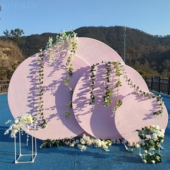 2022 Party wedding decoration backdrop baby shower metal grid mesh backdrop flower balloon stand circle arch
