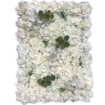 Hot artificial white rose 3d hydrangea flower wall backdrop for wedding event stage decoration