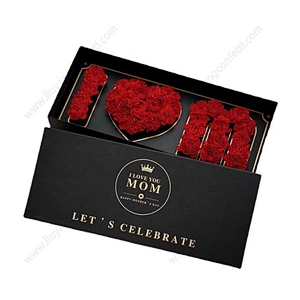 Set Decorative Flowers Preserved Rose In Acrylic Box I Love Mom Wholesale Wedding Supplies Mothers Day Gift