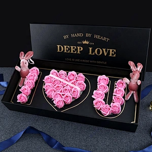 Valentines Personalised Romantic Valentine's Rose Flower Box Wholesale I Love You Shape Quality Set Gifts For Valentine Days