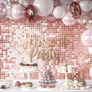 30x30CM Wind Panel Sequins Shimmer Background Wall Glittering Gold Wall Decoration Suitable for Home Decoration Birthday Party