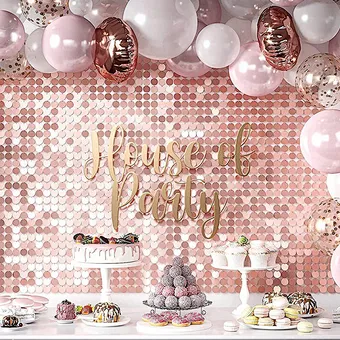 30x30CM Wind Panel Sequins Shimmer Background Wall Glittering Gold Wall Decoration Suitable for Home Decoration Birthday Party