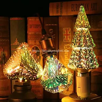 LED Edison Bulb E27 3D Fireworks Decor 6W 220V Retro Filament Light Holiday Wedding Lighting ST64 A60 G80 G95 Decorative Lights