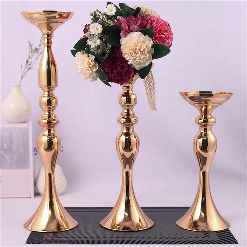 Metal Candle Holders Flowers Vase Candlestick Centerpieces Road Lead Candelabra Centerpieces Wedding props Christmas decoration