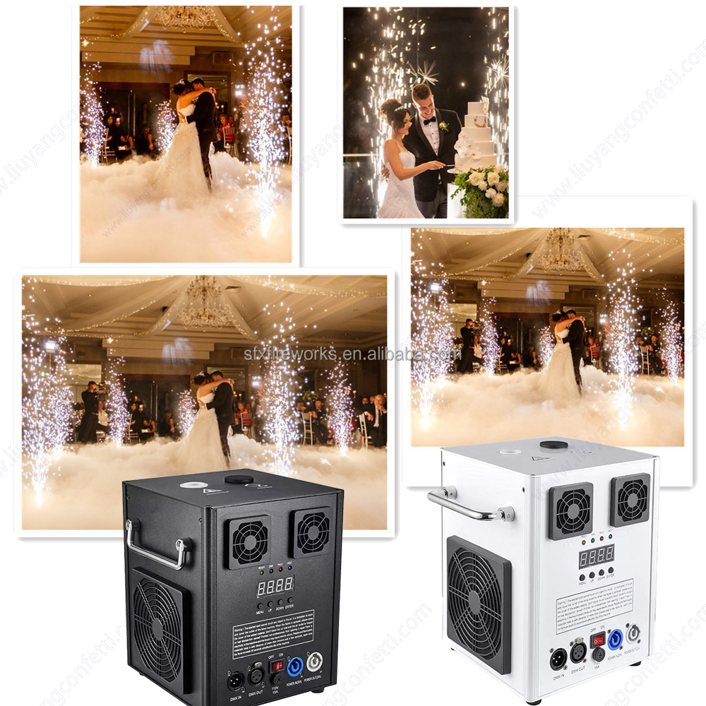 White Cold Spark Machine Equipment with DMX512 Wireless Special Effect Lighting