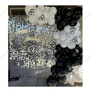 Event Square Party Wall Decoration Gold Black Fish Design Christmas 30cm Metallic Backdrop Panel Pet Background Sequin Shimmer