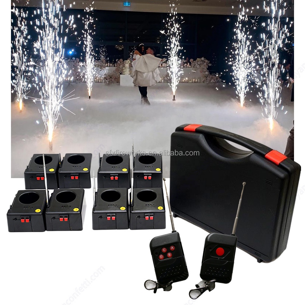 Event Dj Music Concert Couple Entry Bride Baby Shower Spark Fountain Stage Indoor 8 Cues Wedding Cold Pyro Fireworks Machine