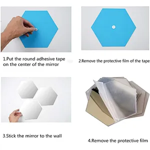 Living Room Sofa Tv Background Acrylic 3d Decor Hexagon Home Decoration Decorative Self Adhesive Bathroom Mirror Wall Sticker