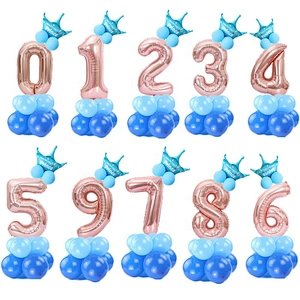 Children Number Decorate Foil Helium 16inch Balloon 1 2 3 4 5 6 7 8 9 Rose Gold Digital Ballon Wedding Decoration Birthday Party