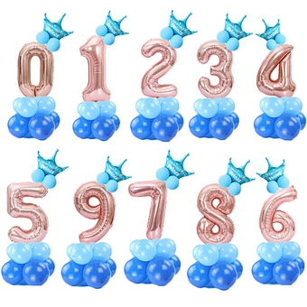 Children Number Decorate Foil Helium 16inch Balloon 1 2 3 4 5 6 7 8 9 Rose Gold Digital Ballon Wedding Decoration Birthday Party