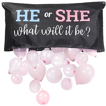 Girl Boy Deco Decoration Set Games Gift Favors Party He Or She What Will It Be Baby Shower Gender Reveal Balloon Drop Bag