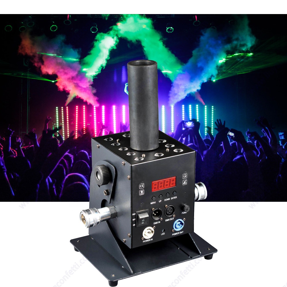 12PCS 3W RGB 3in1 Colorful DMX512 DJ Smoke LED CO2 JET Fog Machine with 6 Meters Hose For Wedding Party Stage Effect