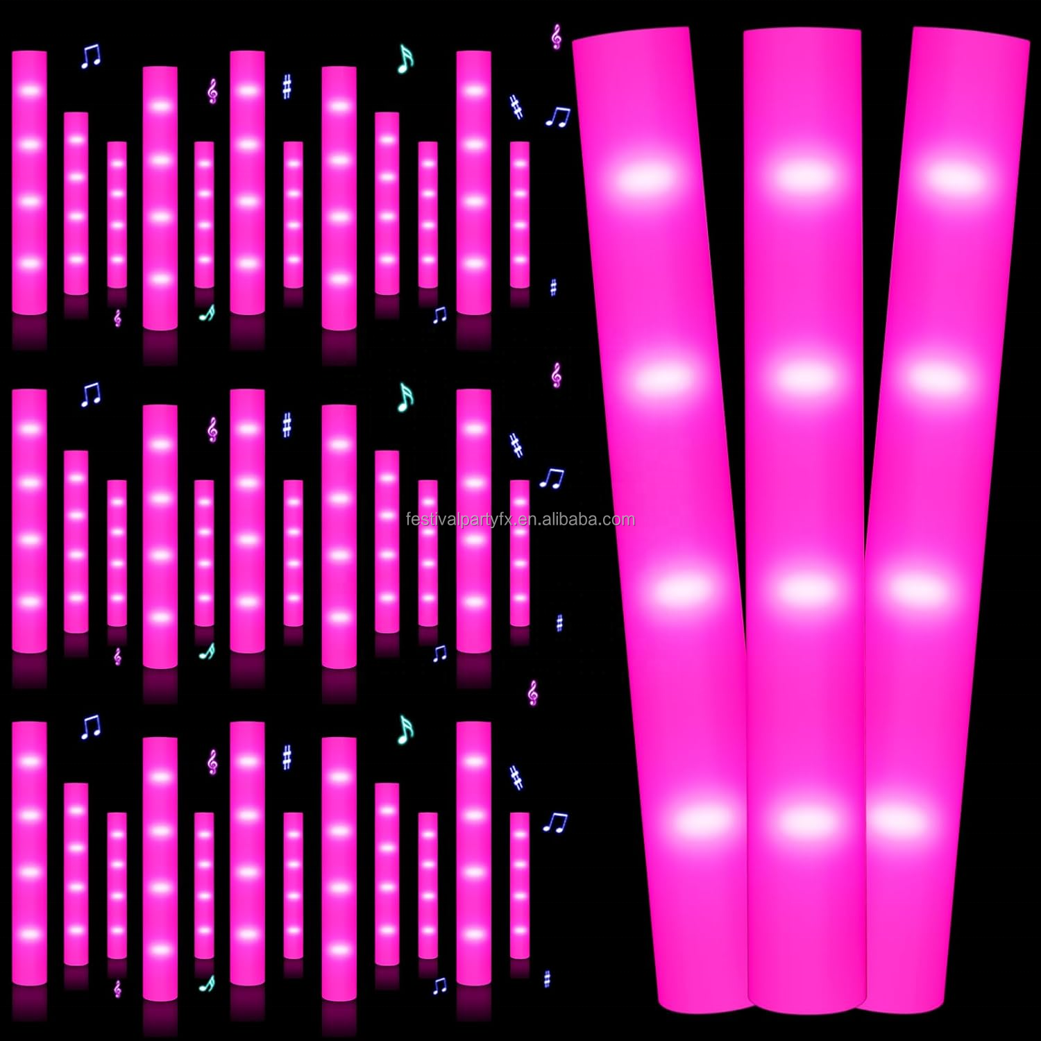 Wholesale Custom Foam Light Sticks 3 Modes Colorful Flashing Foam Glow Sticks Bulk Flashing Light Up Cheering Stick