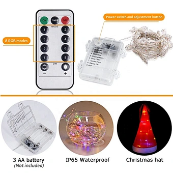 Party Holiday Indoor Outdoor Home Garden Led Fairy String Decoration Santa Claus Xmas New Year Decor Christmas Hat Light