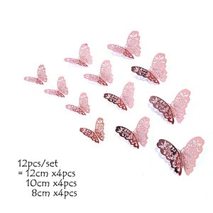 12pcs 4d Diy Wedding Decors Kids Room Decor 3d Flying Home Decoration Festival Party Hollow Butterflies Butterfly Wall Sticker