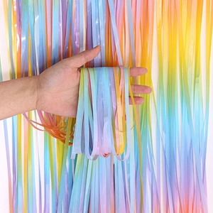 Hanging Wedding Decoration Sequin Metallic Tinsel 1m X 2m Rainbow Birthday Party Door Window Backdrop Fringe Foil Curtain