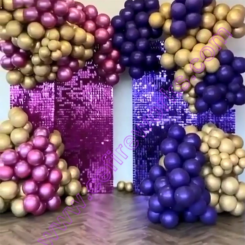 3D Event Baby shower Gender Reveal Birthday Wedding party stage Backdrop 2021 Square Blue Pink sequin Panel Shimmer Wall