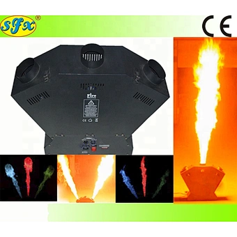 Stage Show Effect Dmx Control 3 Head Fan Shape Triple-way Party Dj Sparkler Firework Firing Thrower Flame Projector Fire Machine