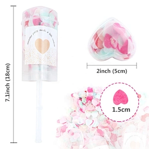 Party popper Paper Glitter Gender Reveal Cannon Shoot push pop heart Confetti for wedding
