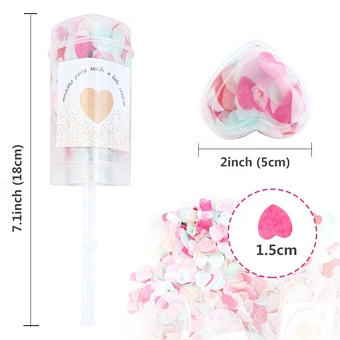 Party popper Paper Glitter Gender Reveal Cannon Shoot push pop heart Confetti for wedding