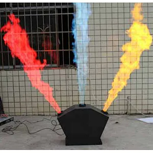 Stage Show Effect Dmx Control 3 Head Fan Shape Triple-way Party Dj Sparkler Firework Firing Thrower Flame Projector Fire Machine