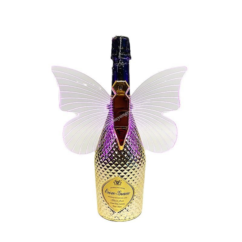 LED luminous butterfly wings champagne head flash stick wine set colorful flash stick bar night light dual use