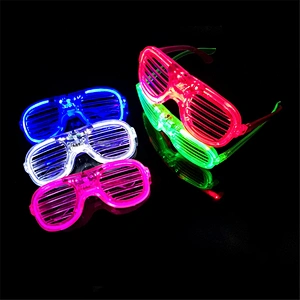 Luminous Plastic Party Decoration Kids Adult Flashing Colored Favor Light Up Glowing Toys Shutter Shades Neon Led Glasses
